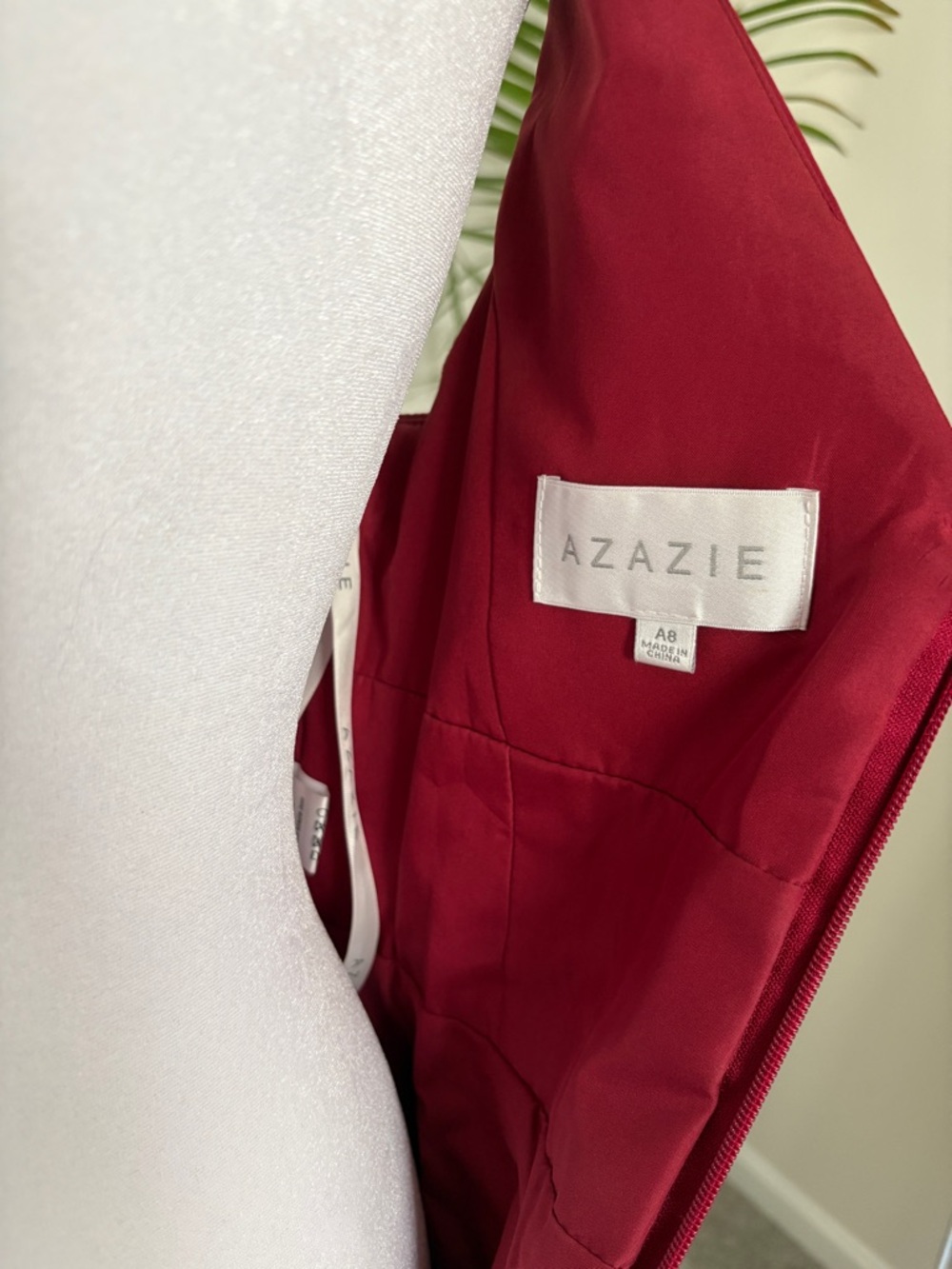 Azazie Burgundy V-Neck Maxi Dress - Picture 4 of 12